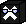 Ashor depressed cube with a cross, glasses, and eyelashes.